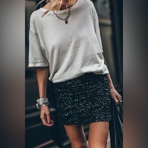 Olivaceous Sequins Mini Skirt